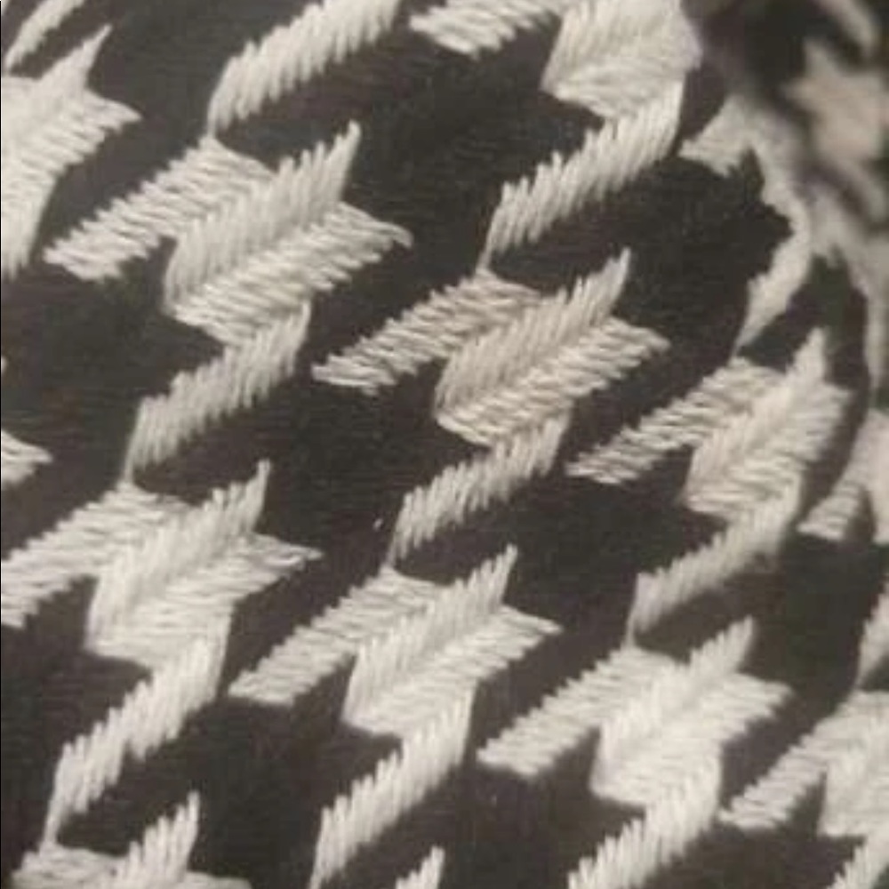 Tweed houndstooth trench coat jacket black white - Picture 5 of 5